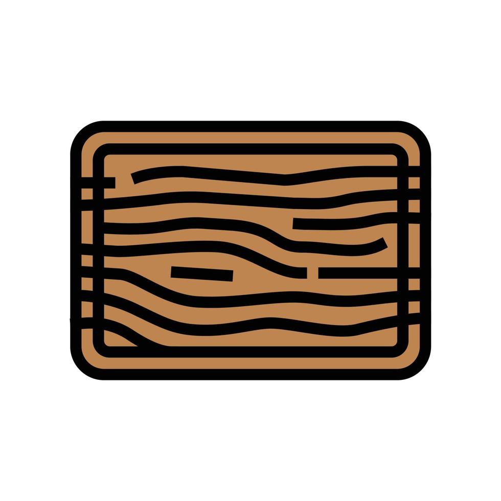 wood cutting board kitchen cookware color icon vector illustration