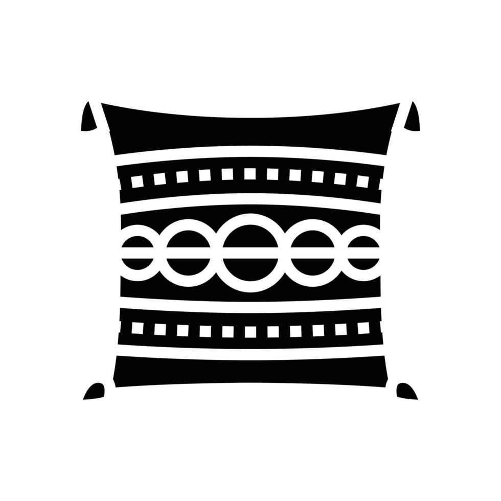boho pillow living room glyph icon vector illustration