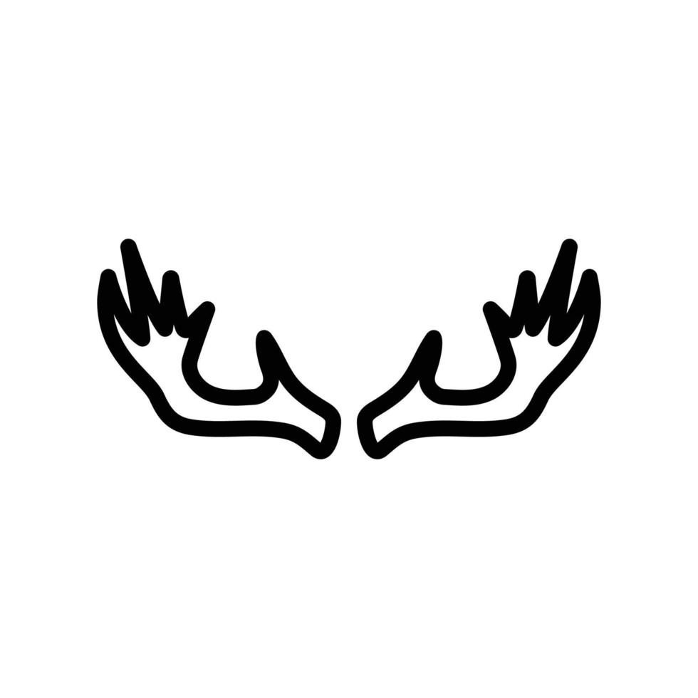 deer horn animal line icon vector illustration