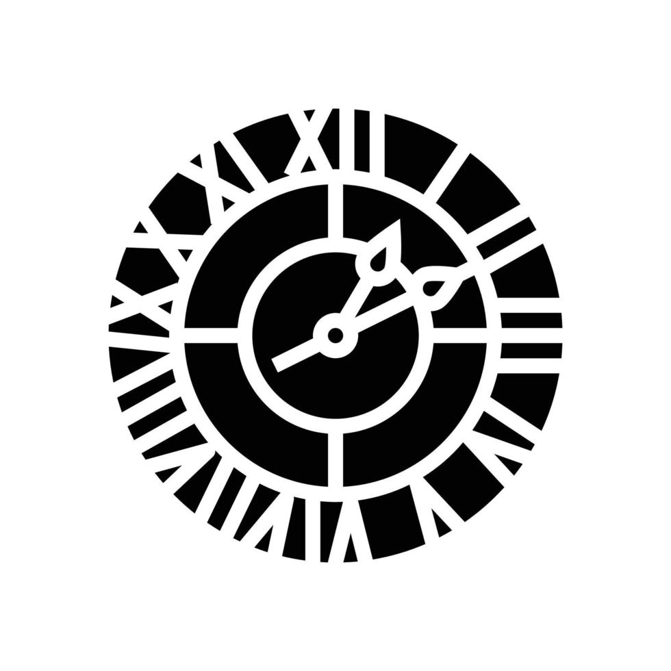 clock living room glyph icon vector illustration
