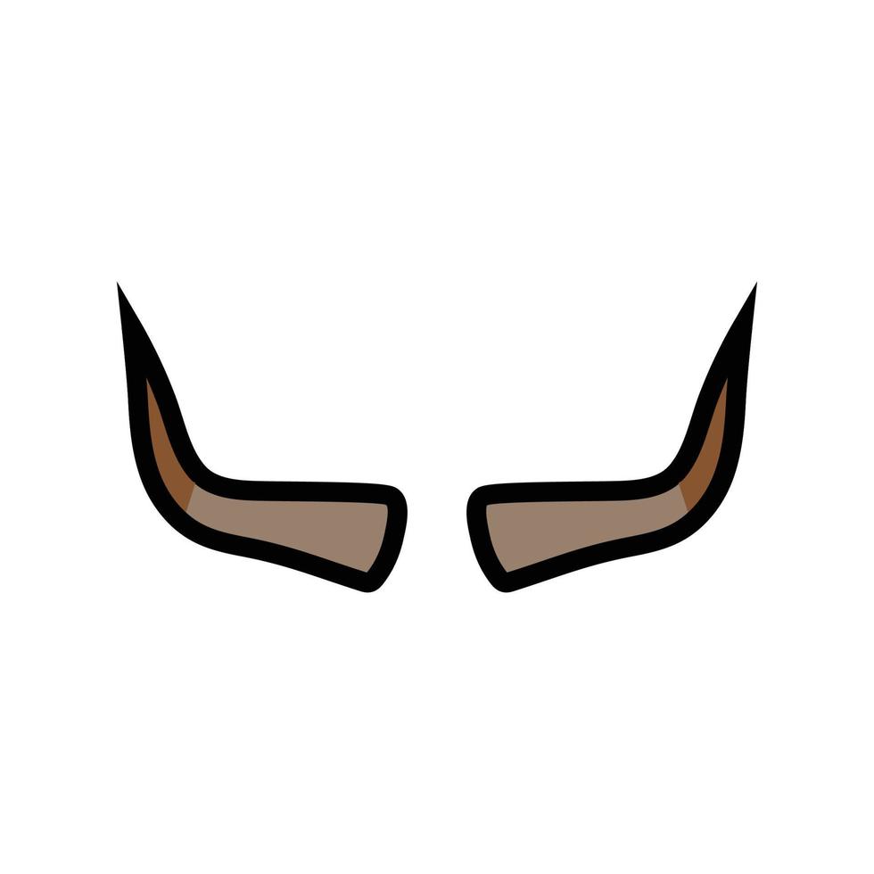 bull horn animal color icon vector illustration