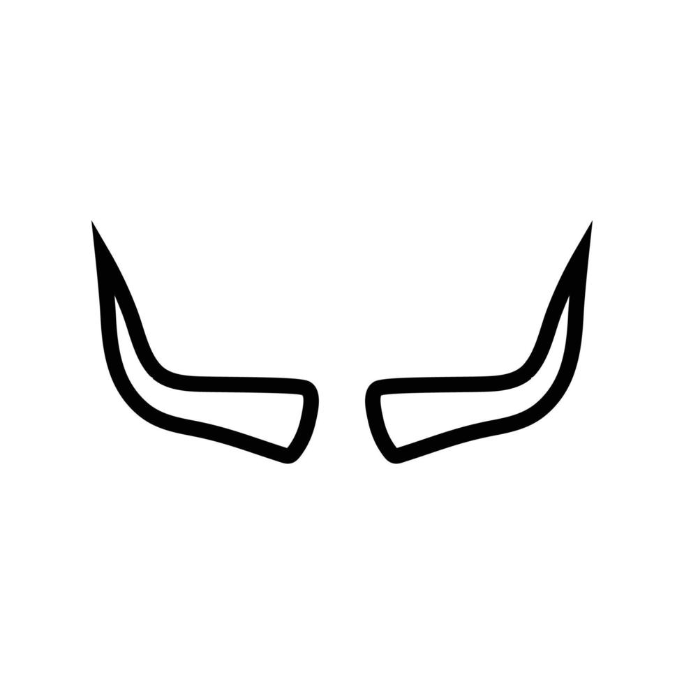 bull horn animal line icon vector illustration