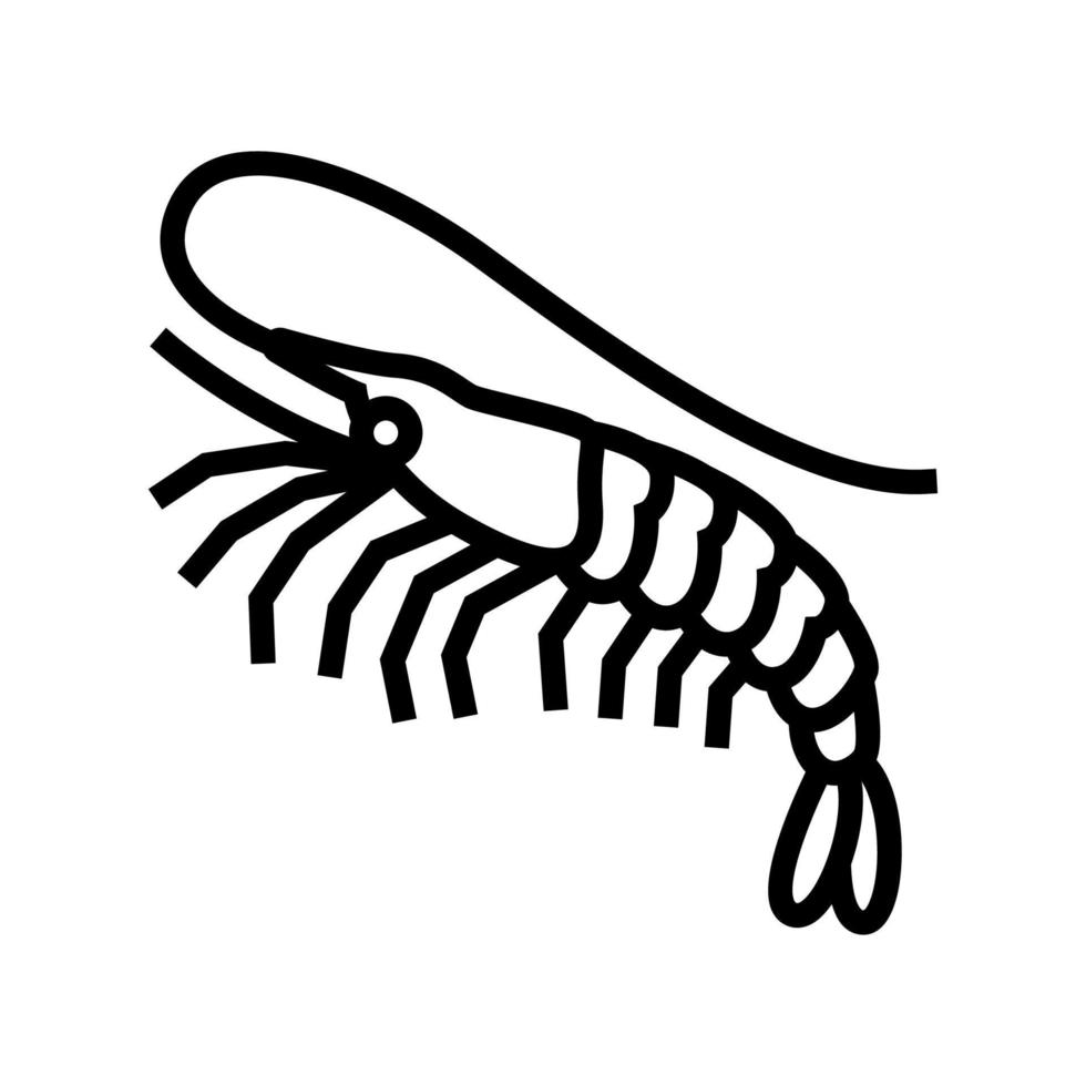 blanco pierna camarón línea icono vector ilustración