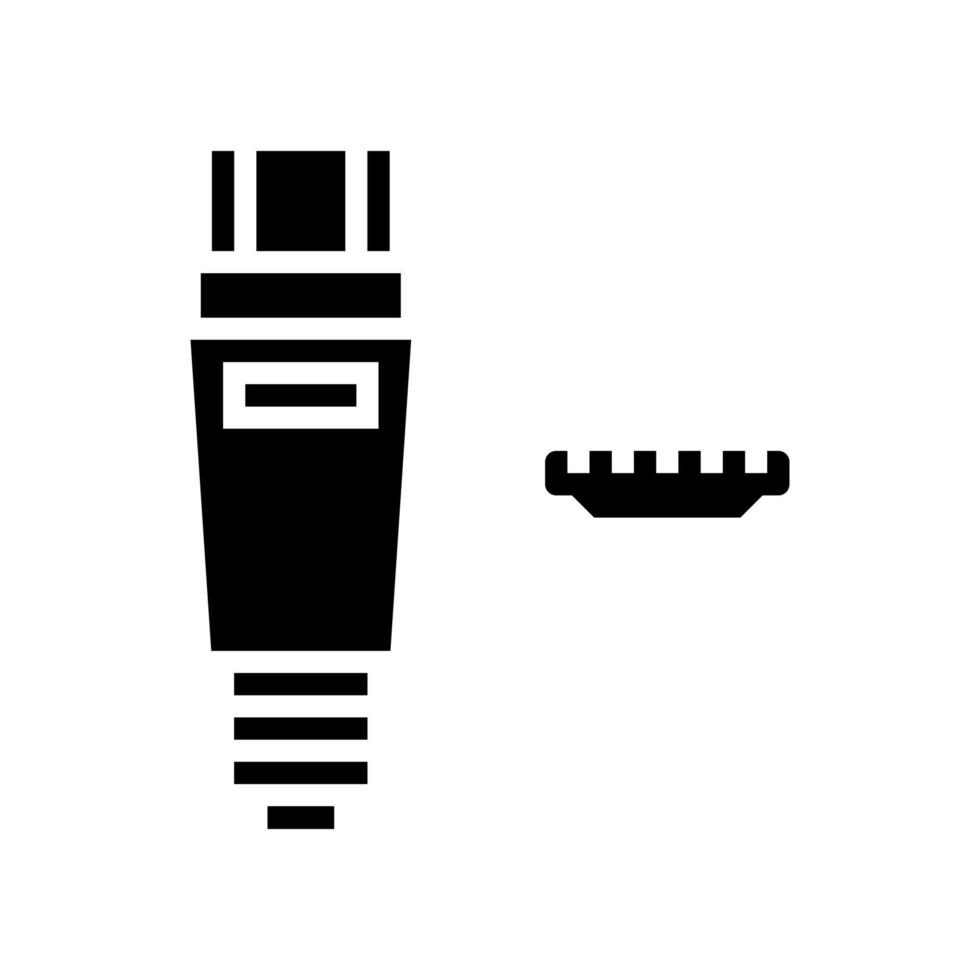 USB mini un glifo icono vector ilustración