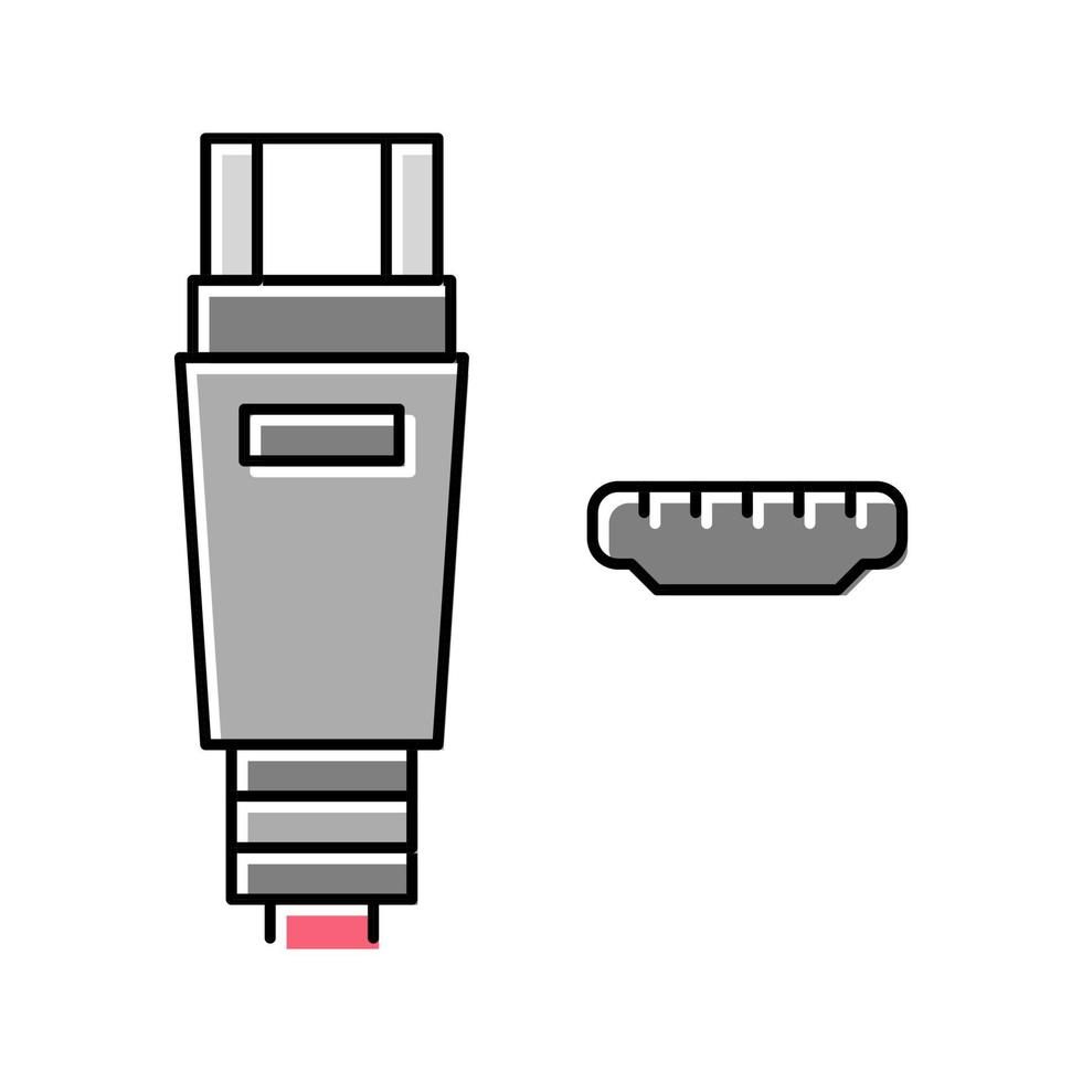 usb mini a color icon vector illustration