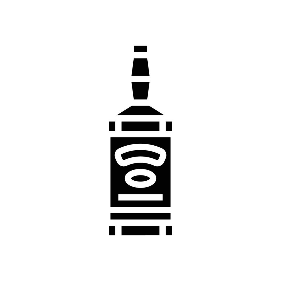 whisky vaso botella glifo icono vector ilustración