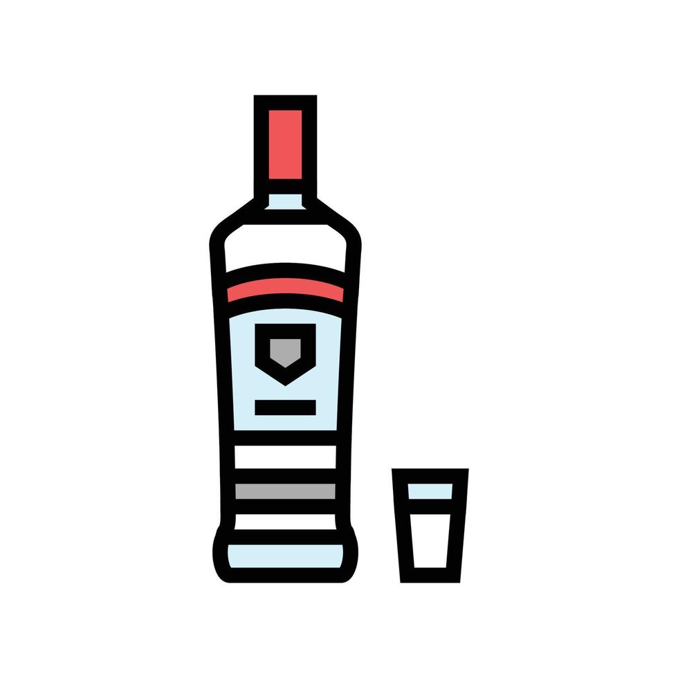 vodka drink bottle color icon vector illustration