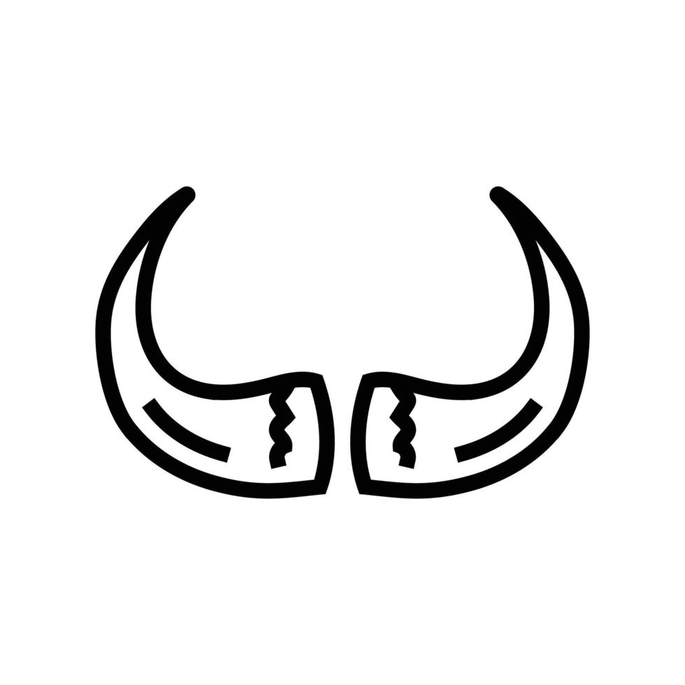 bisonte cuerno animal línea icono vector ilustración