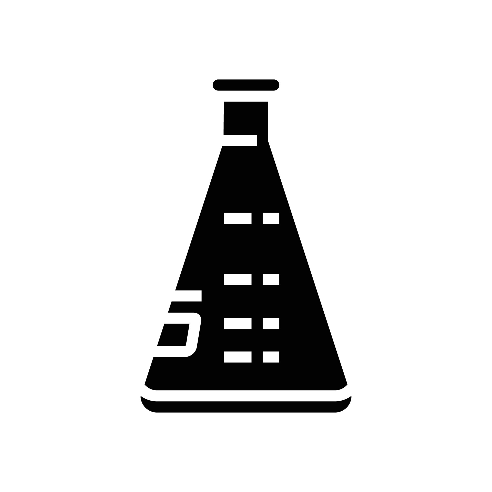 erlenmeyer flask chemical glassware lab glyph icon vector illustration ...