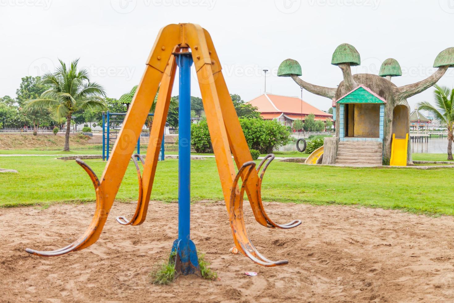 playground with green lawn photo