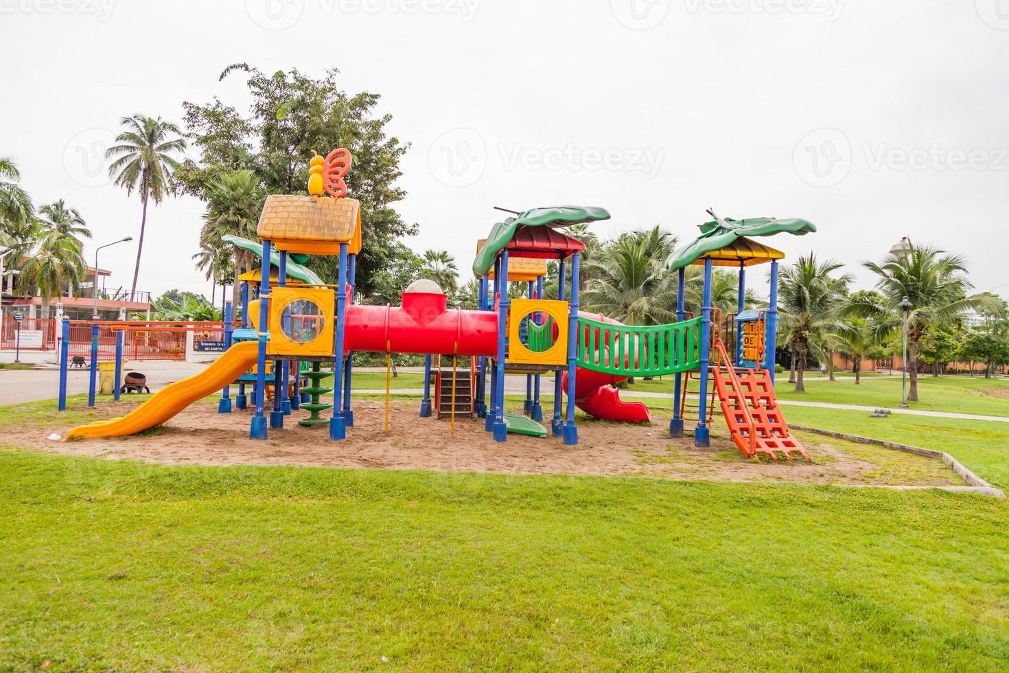 playground with green lawn photo