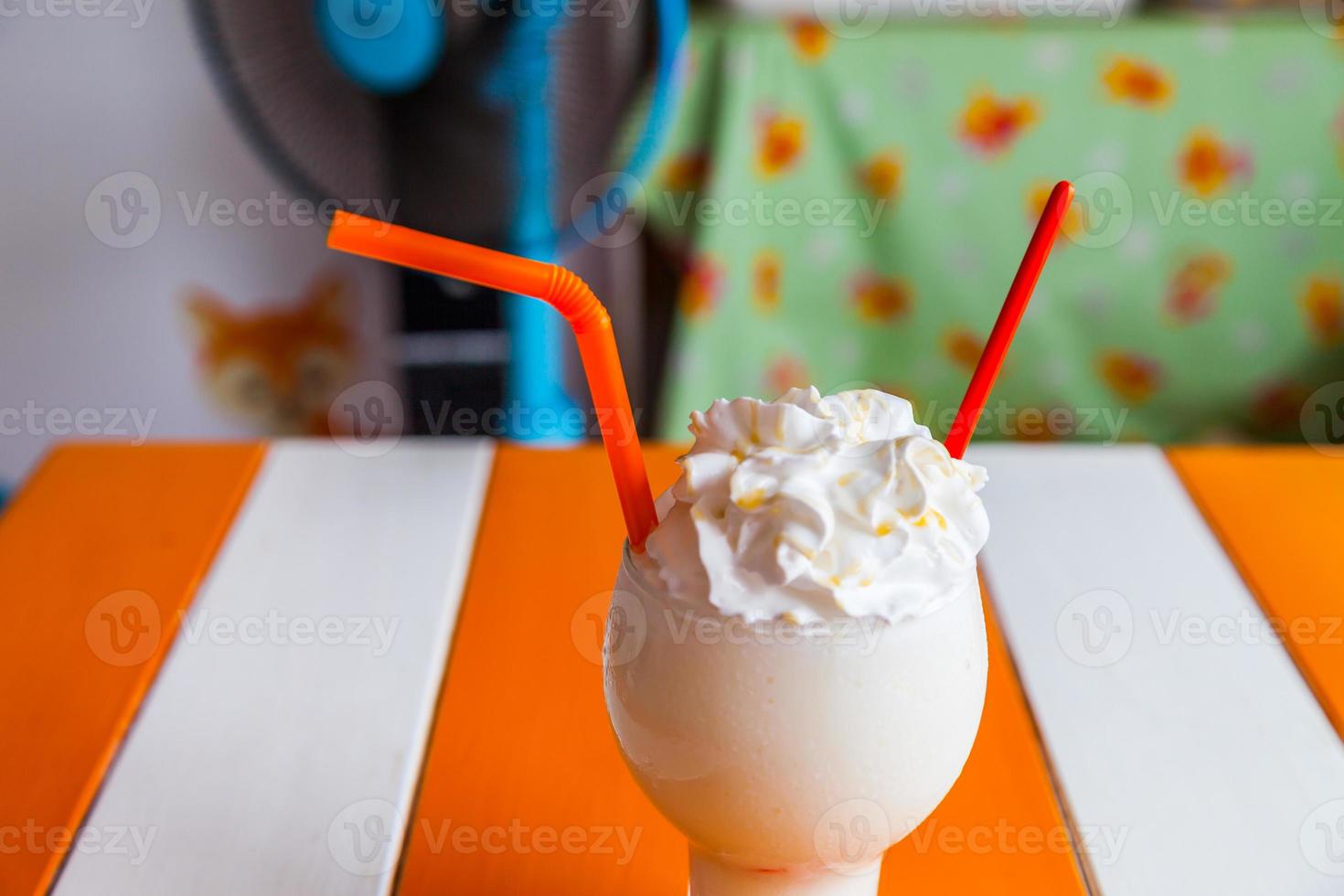 milk shake with whip cream photo