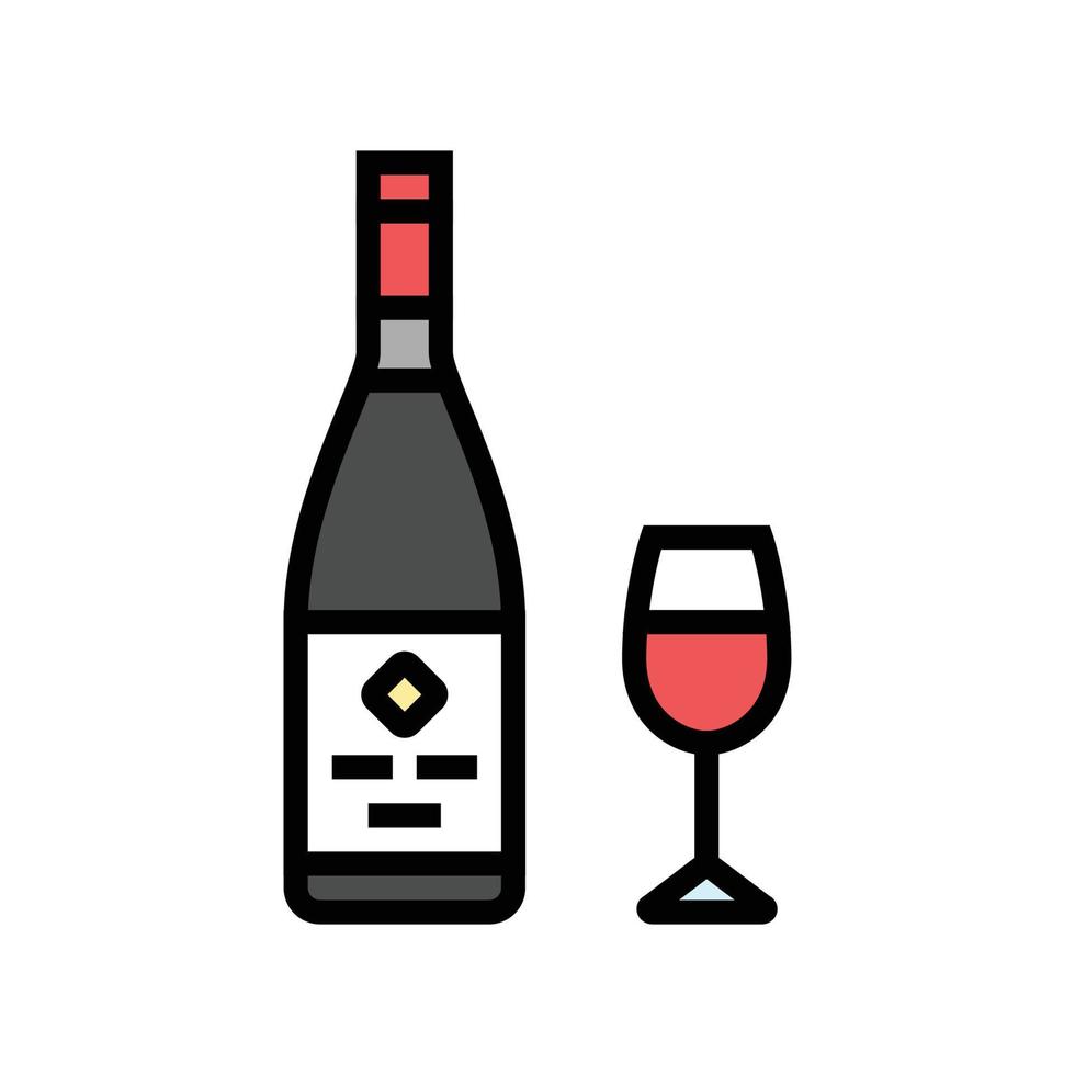 wine drink bottle color icon vector illustration