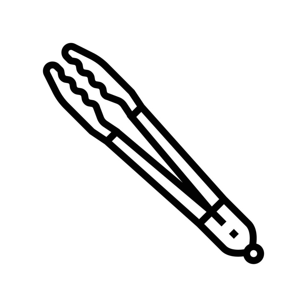 silicone tongs kitchen cookware line icon vector illustration