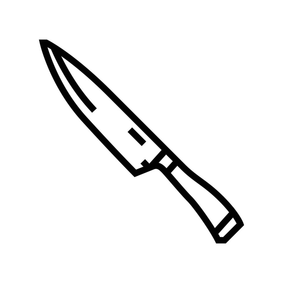 chef knife kitchen cookware line icon vector illustration