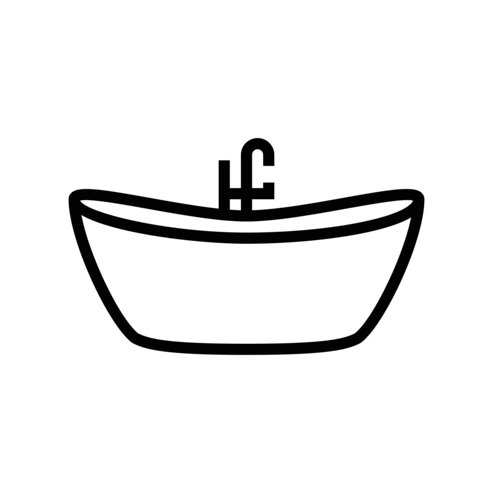 bath bathroom interior line icon vector illustration
