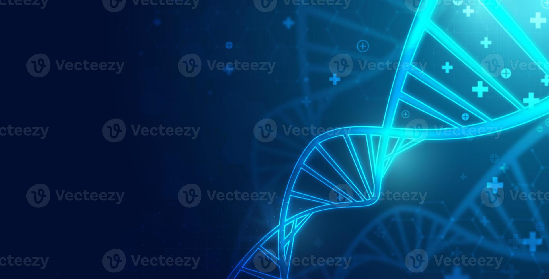 Healthcare and medical science technology with wireframe DNA. analysis of chromosomal DNA genetic. concepts and ideas for healthcare technology, innovation medicine, health, science and research. photo