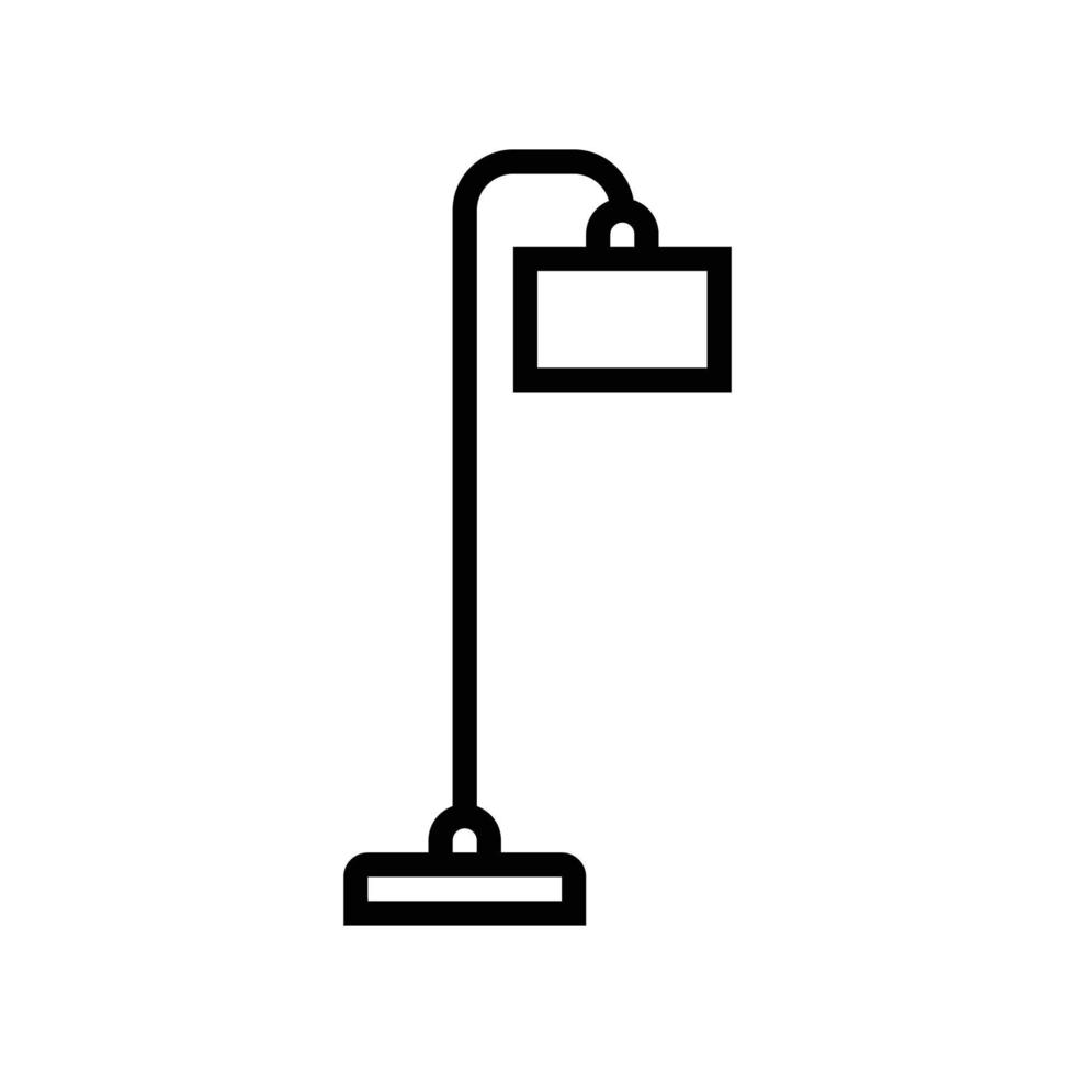 lamp floor bedroom interior line icon vector illustration