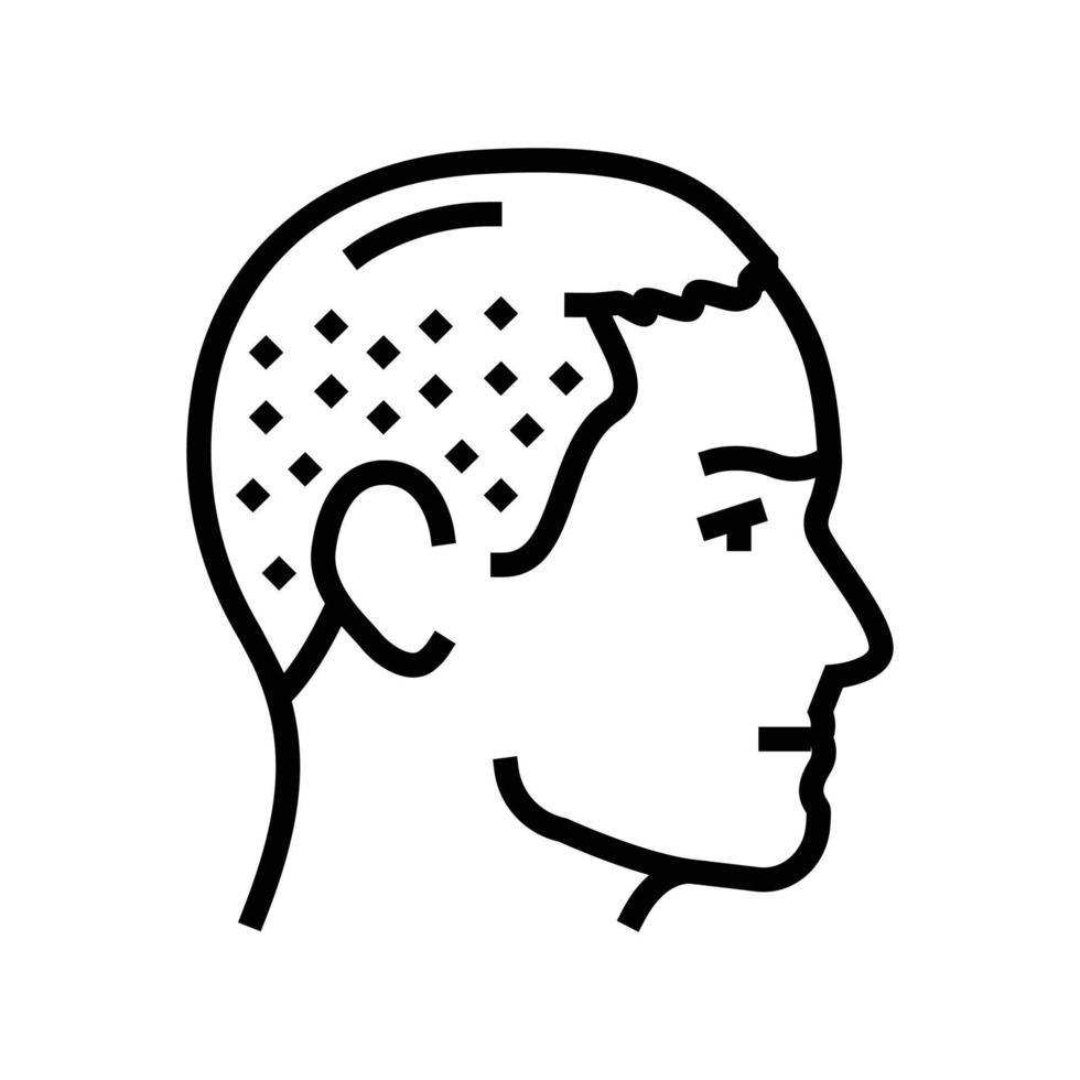 caesar hairstyle male line icon vector illustration