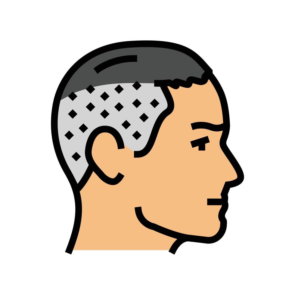 César peinado masculino color icono vector ilustración