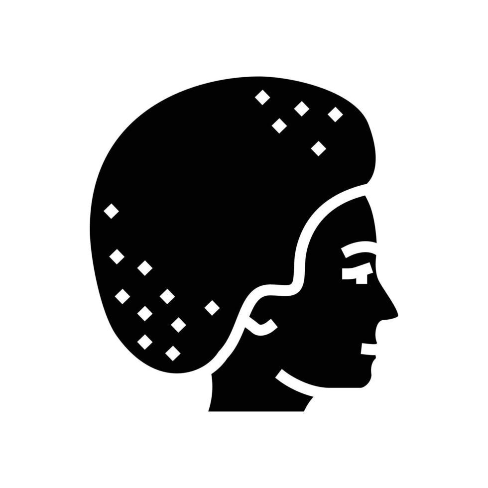 afro peinado masculino glifo icono vector ilustración