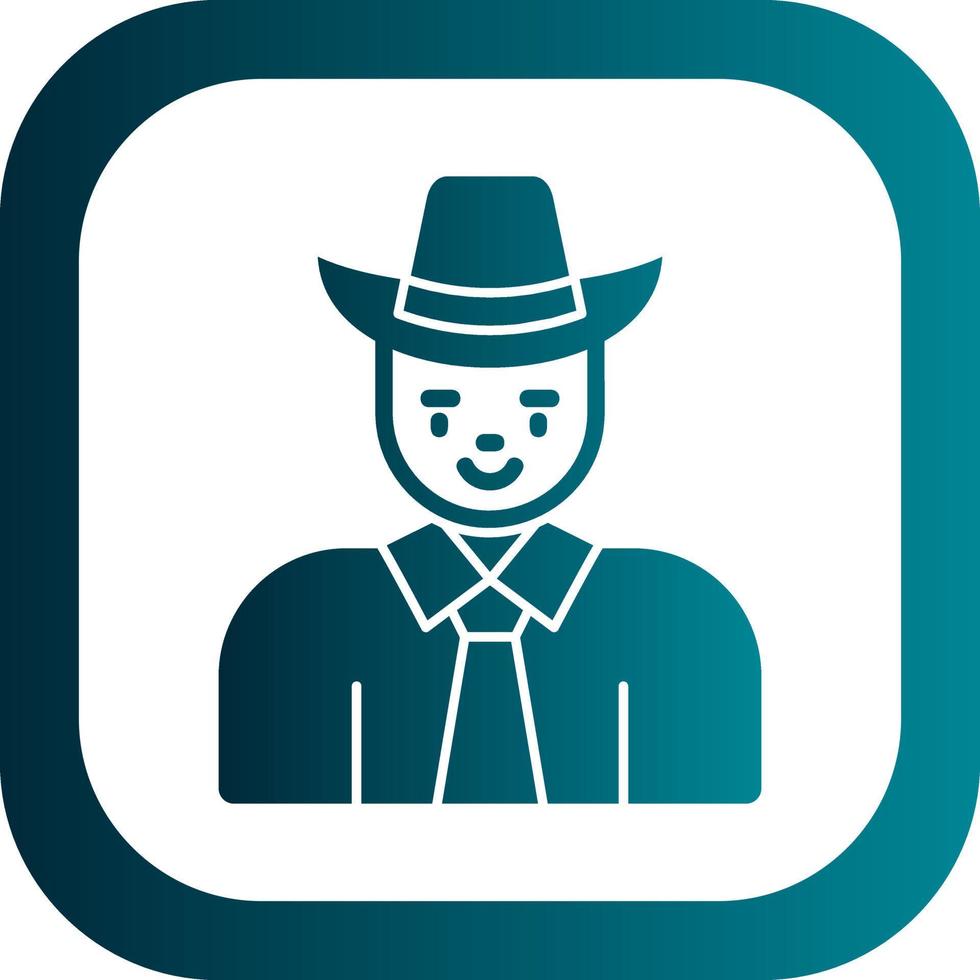 Cow Boy Vector Icon Design