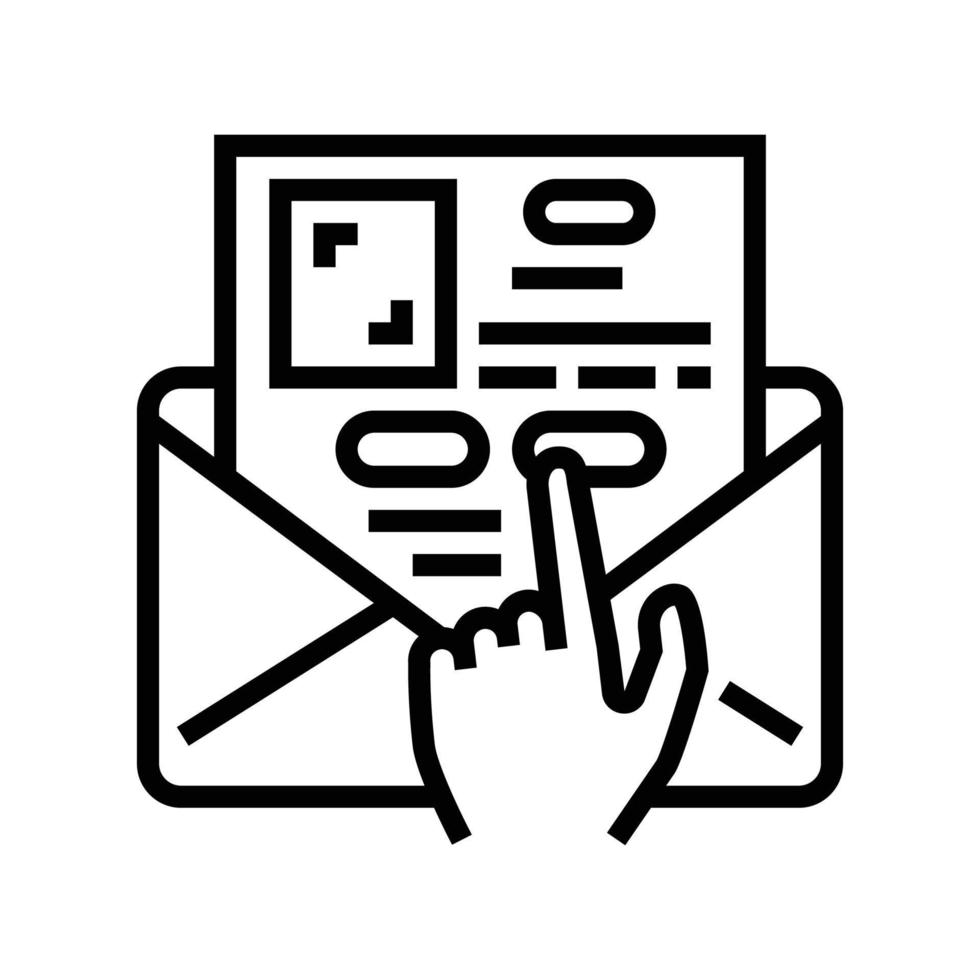 email message engagement marketing line icon vector illustration