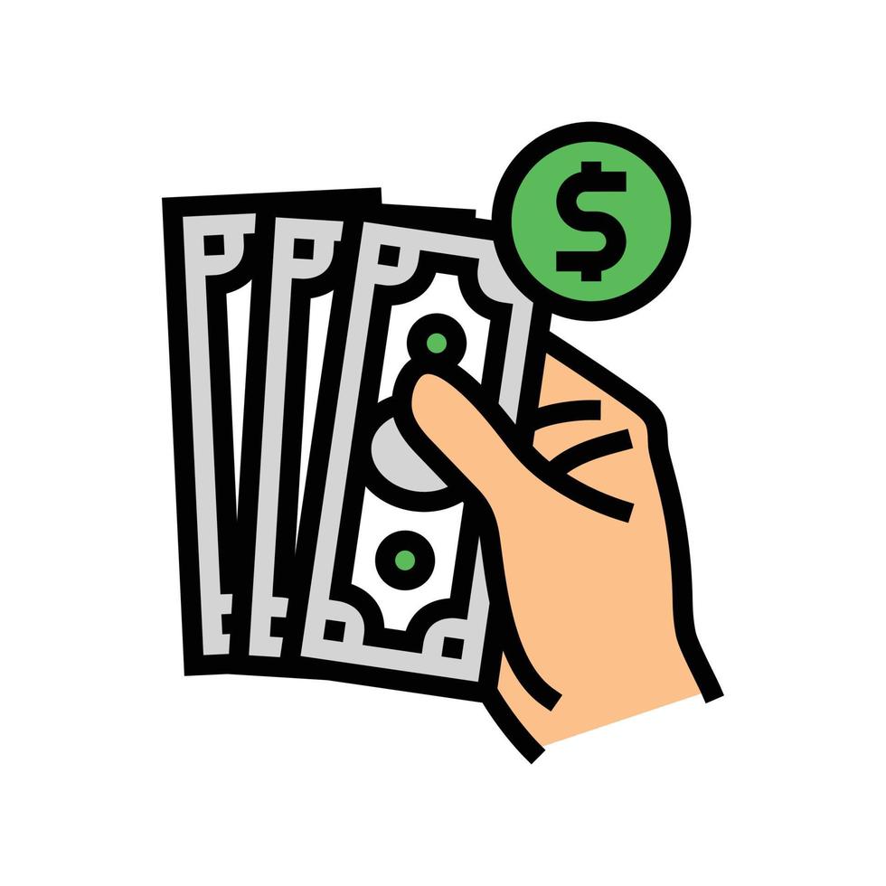 cash payment color icon vector illustration