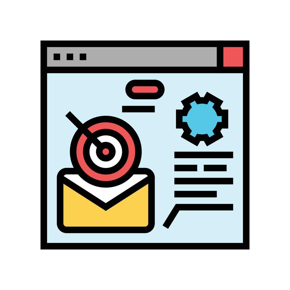email marketing campaign management color icon vector illustration