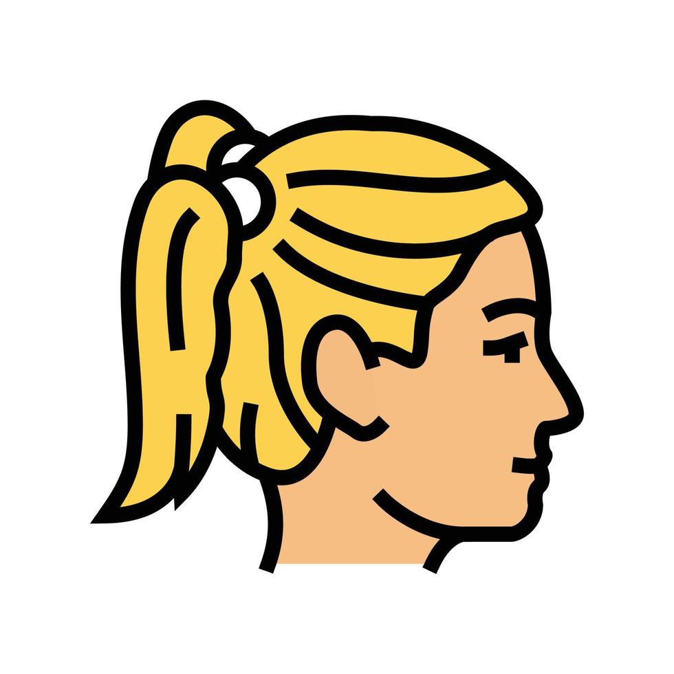 pigtails hairstyle female color icon vector illustration