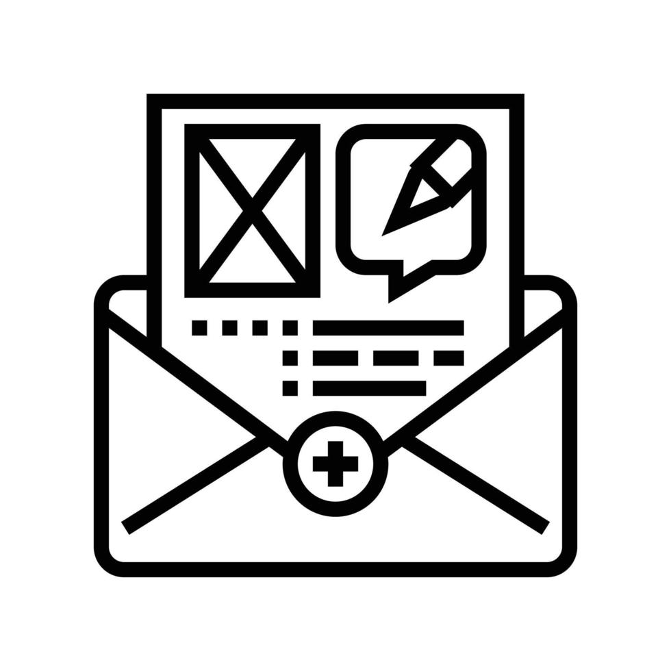 create newsletter marketing line icon vector illustration