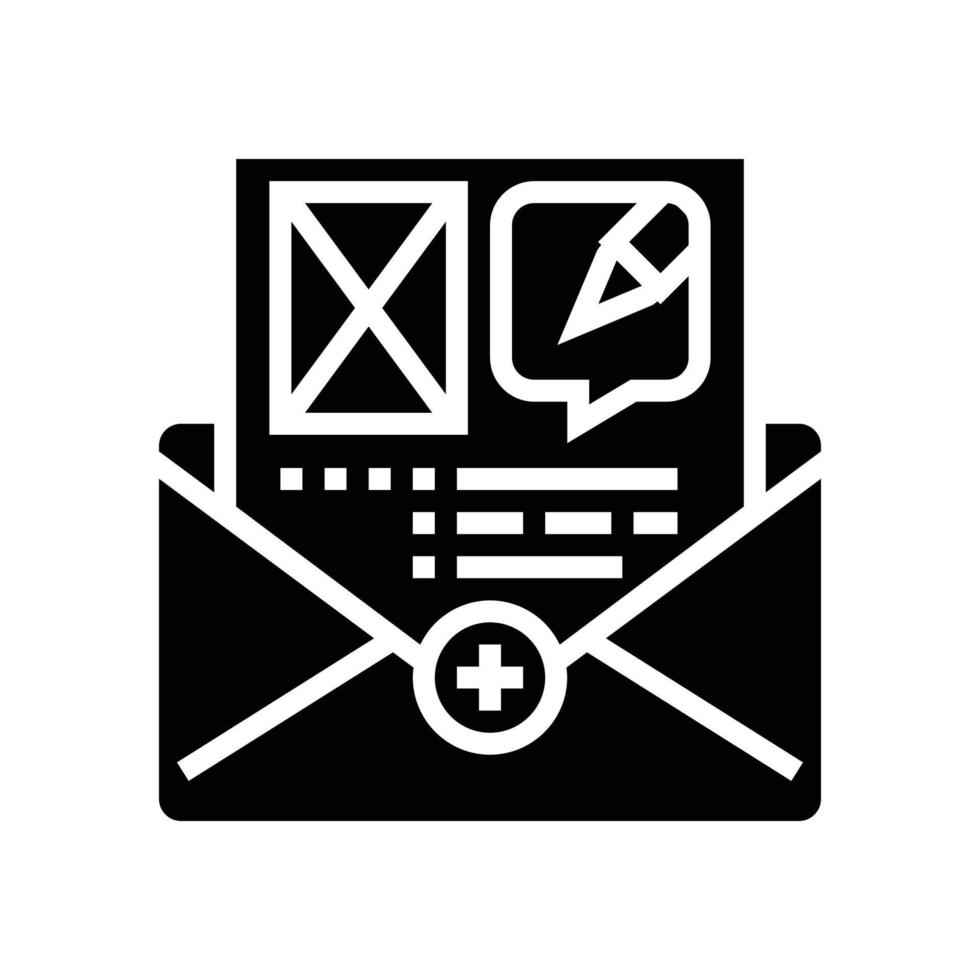 create newsletter marketing glyph icon vector illustration