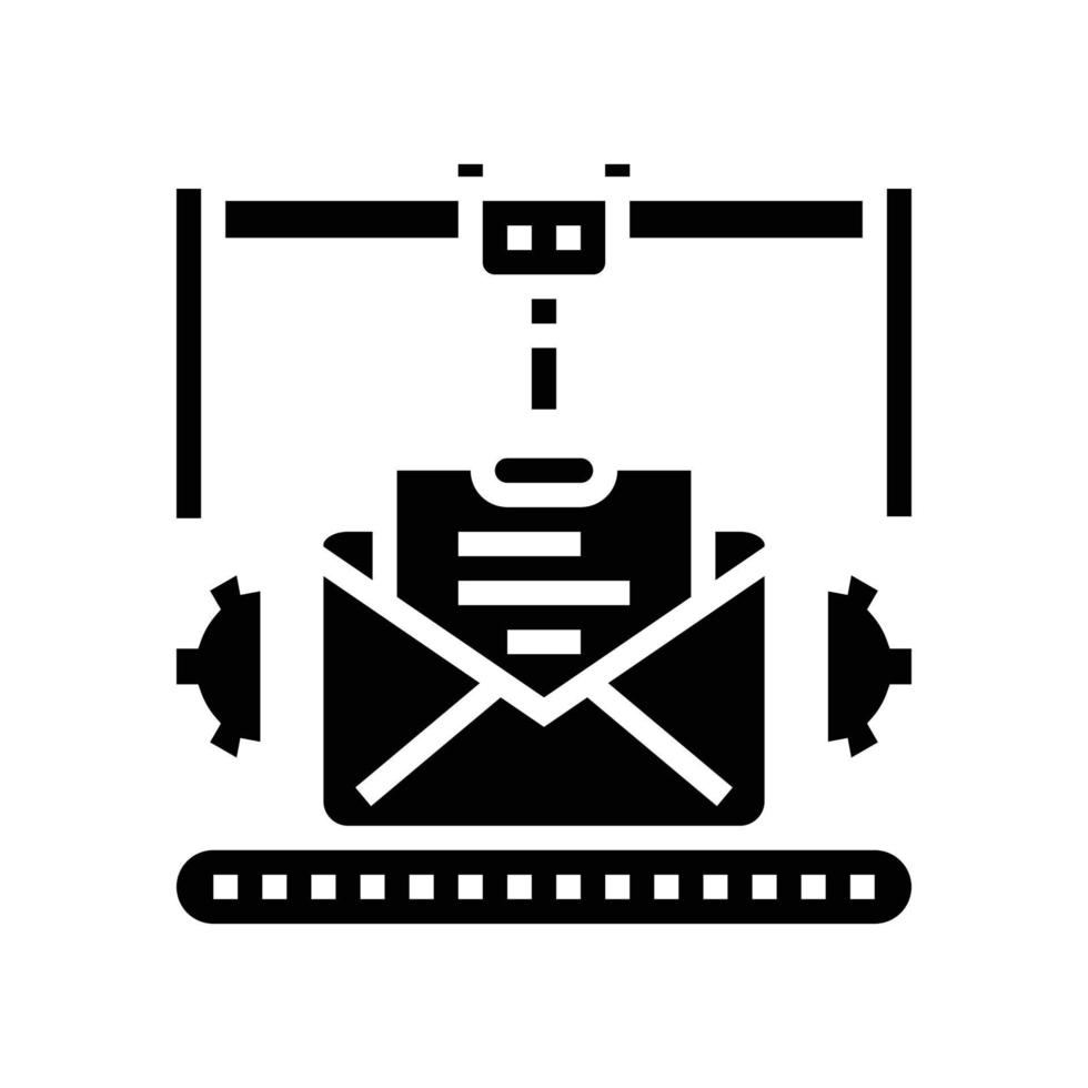 automated email marketing glyph icon vector illustration