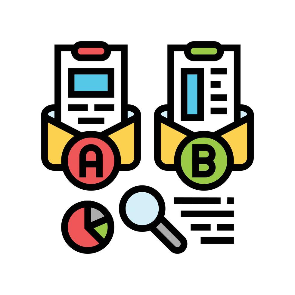 ab email split test marketing color icon vector illustration