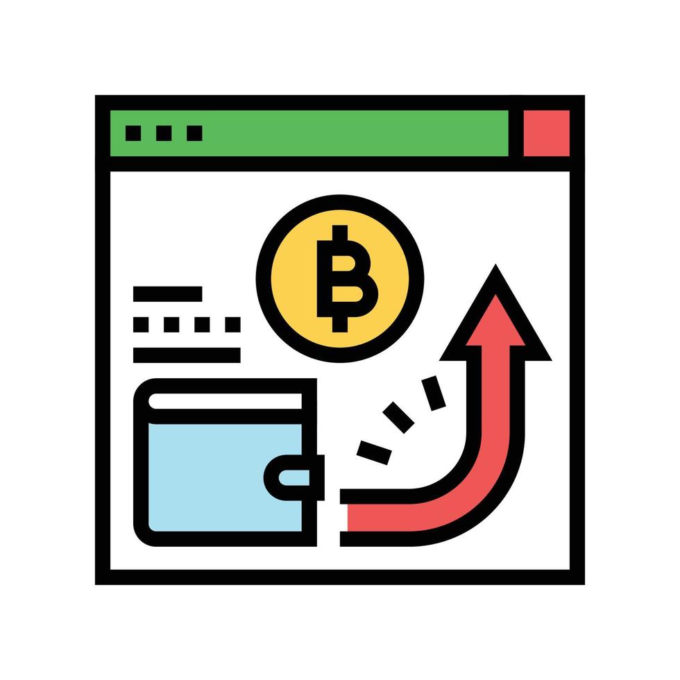 cryptocurrency payment color icon vector illustration