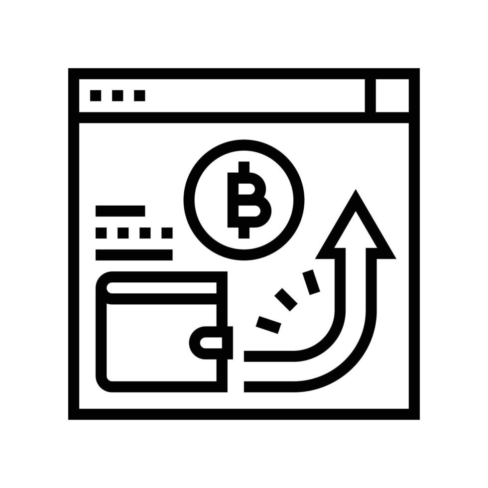 cryptocurrency payment line icon vector illustration