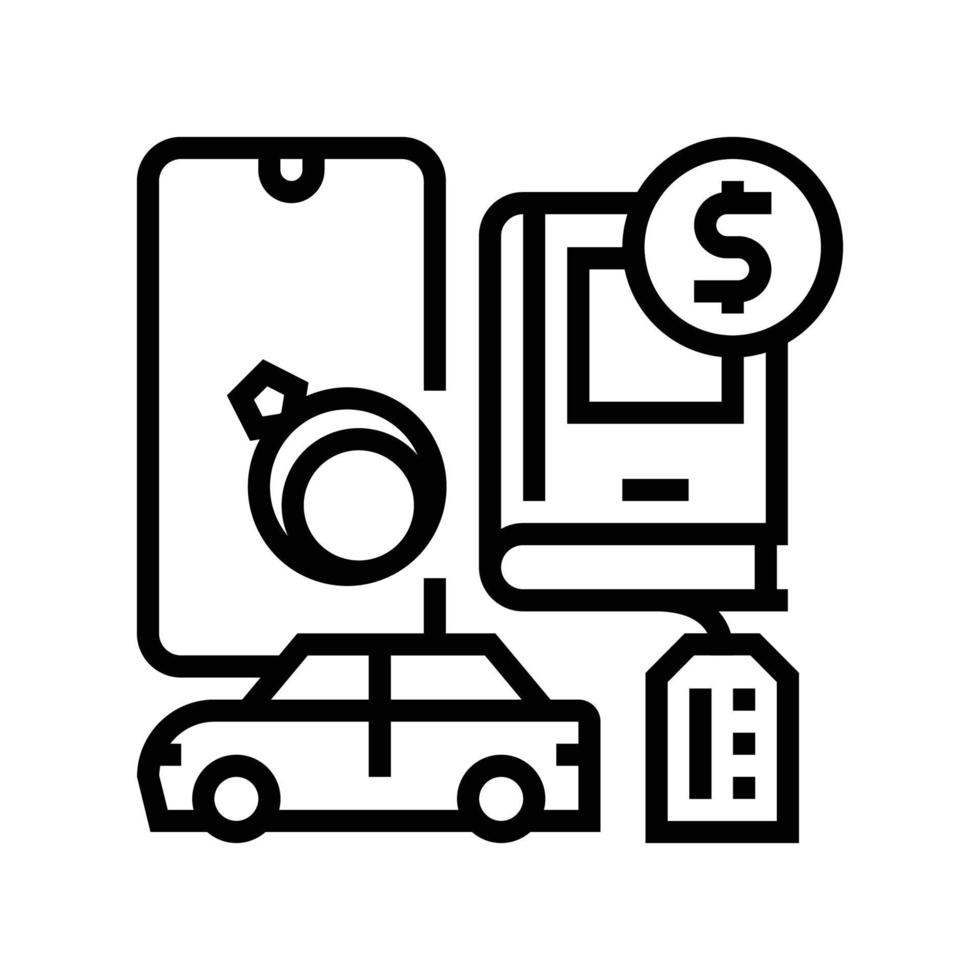 movable assets line icon vector illustration