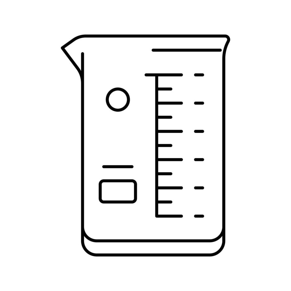 beaker chemical glassware lab line icon vector illustration