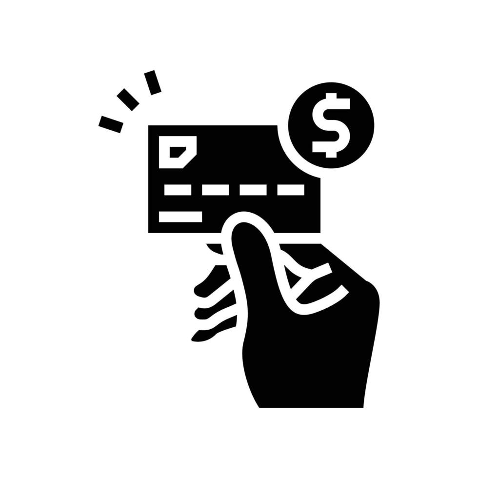 debit card payment glyph icon vector illustration