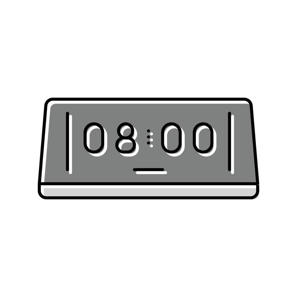 digital alarm clock bedroom interior color icon vector illustration