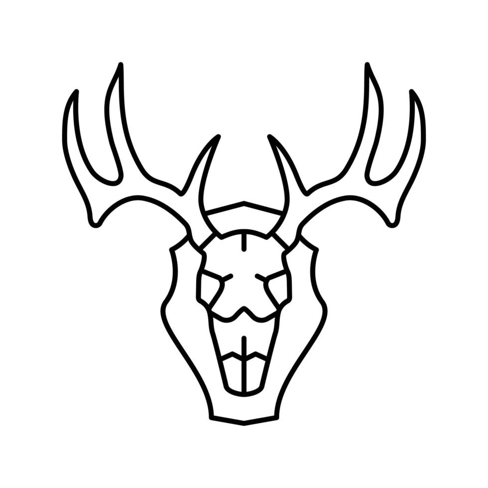 skull deer horn animal line icon vector illustration