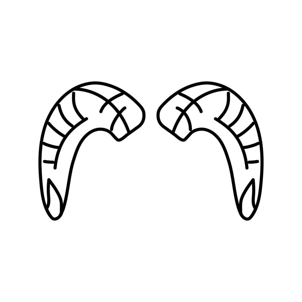 sheep horn animal line icon vector illustration