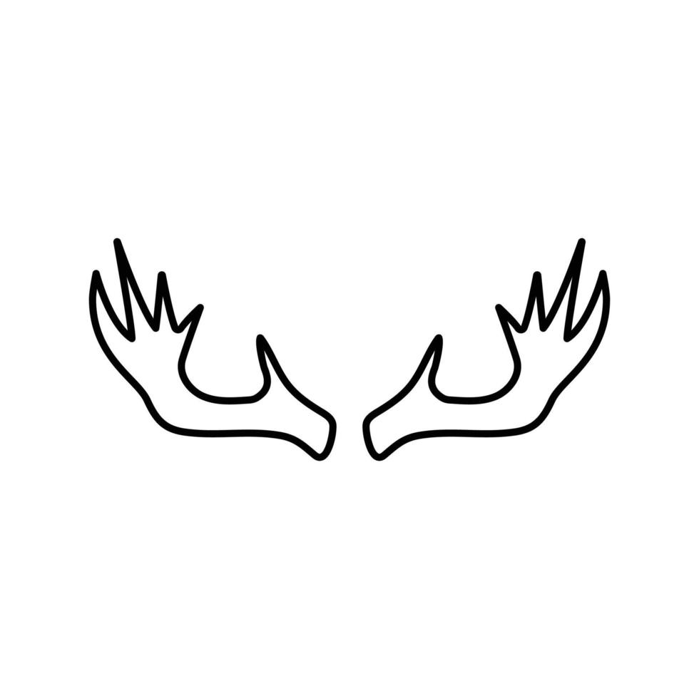 deer horn animal line icon vector illustration