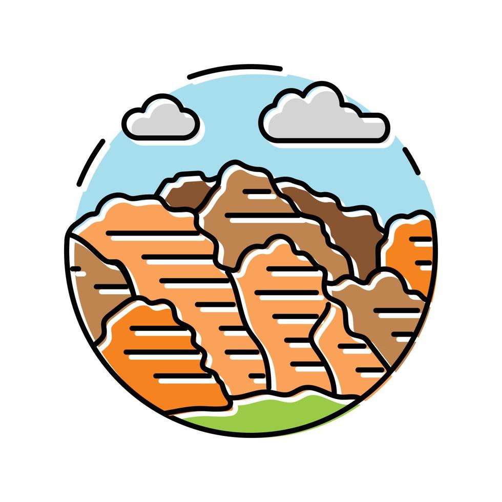 turismo montaña paisaje color icono vector ilustración