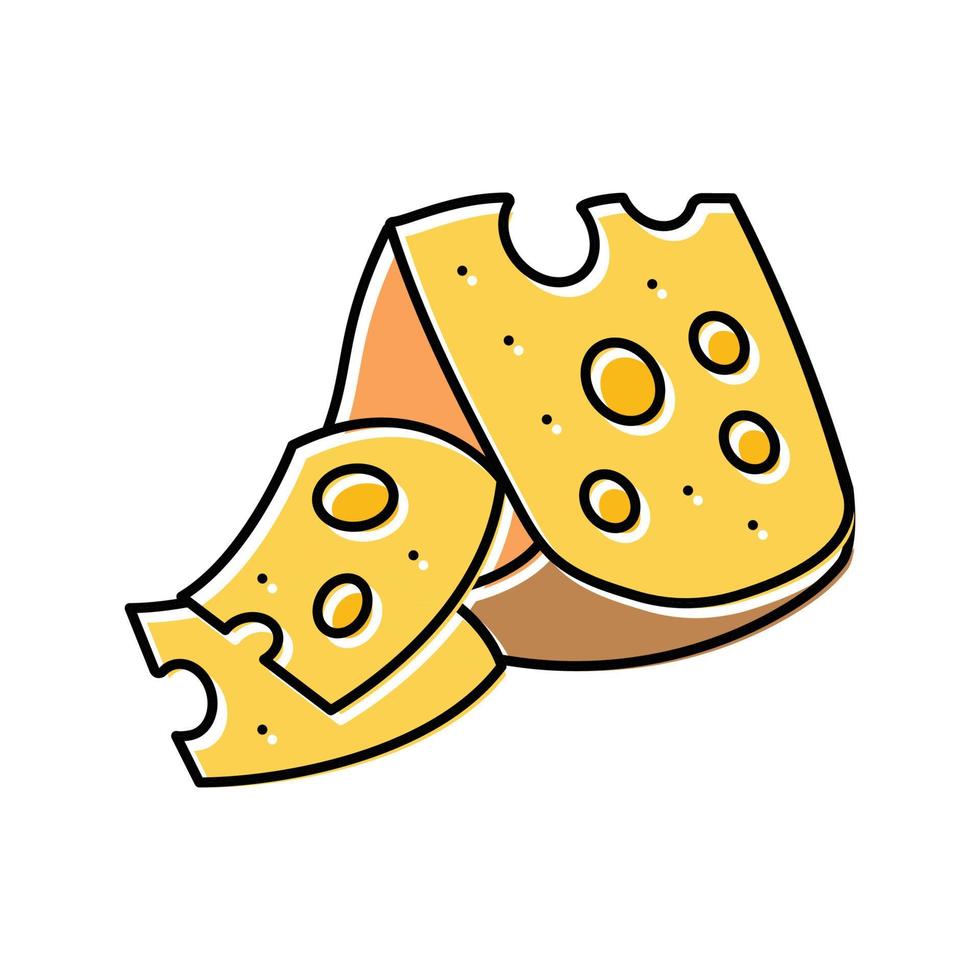 swiss cheese food slice color icon vector illustration