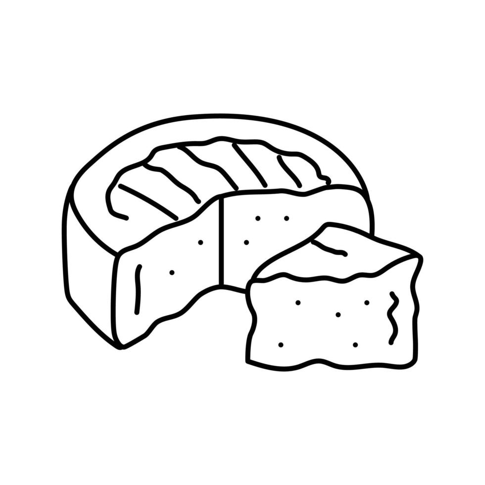 camembert cheese food slice line icon vector illustration