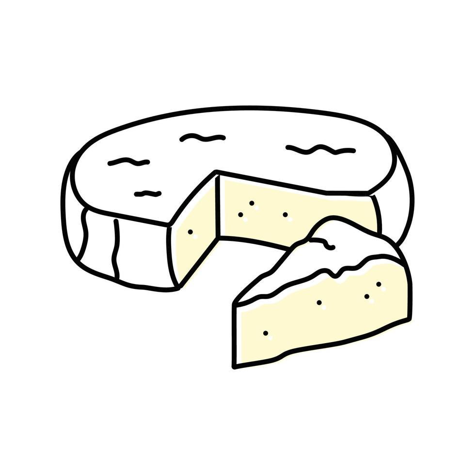 brie cheese food slice color icon vector illustration