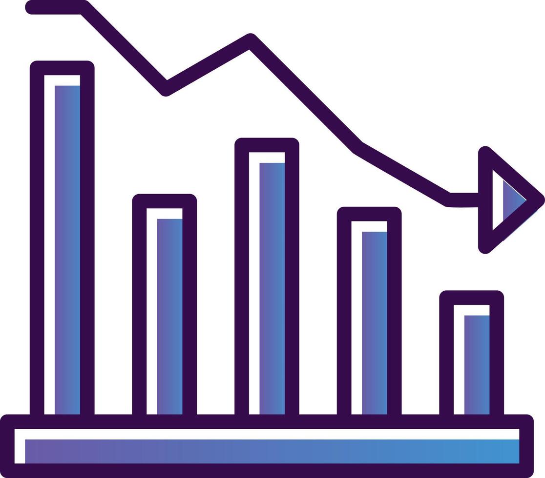 Fluctuation Down Vector Icon Design