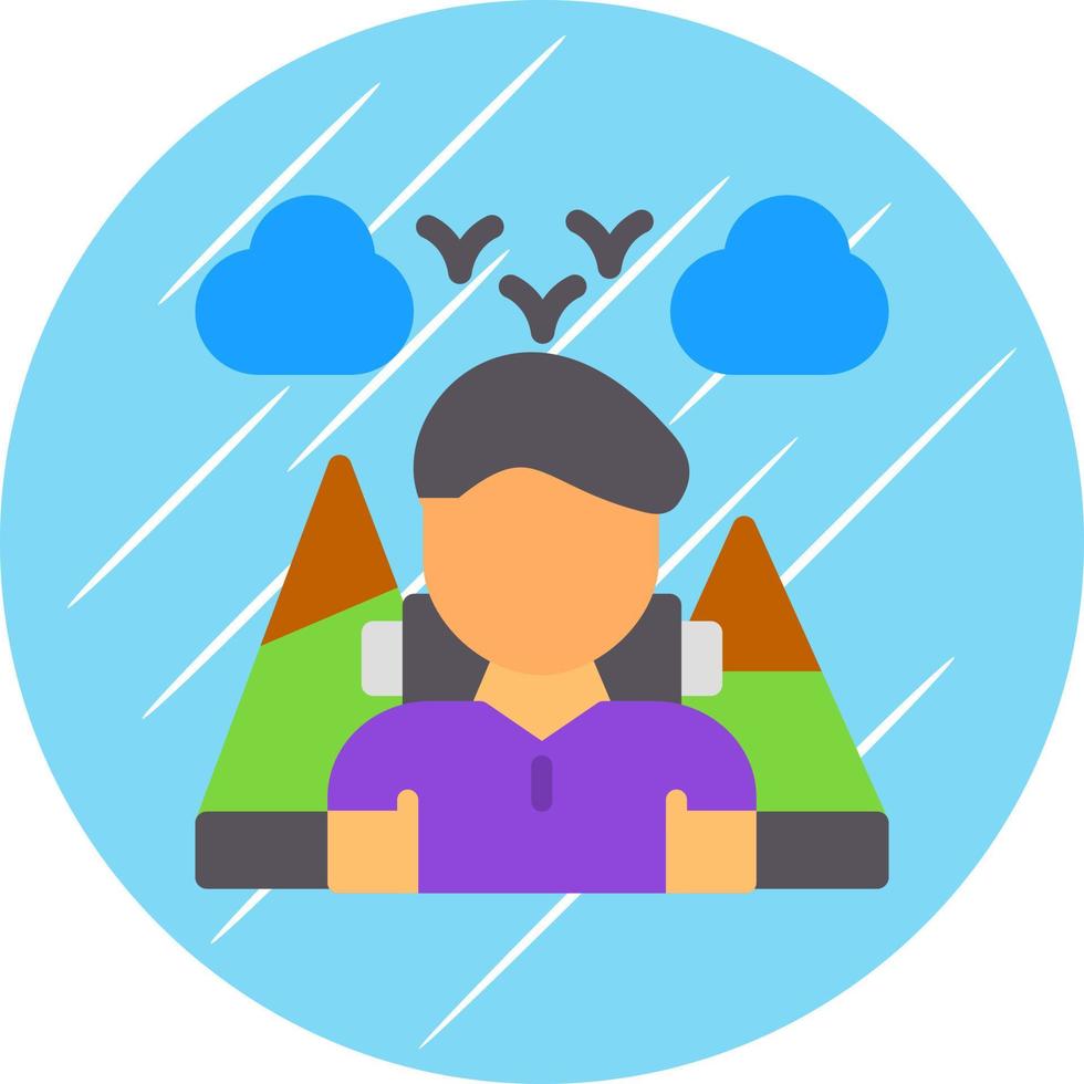 Hiking Vector Icon Design