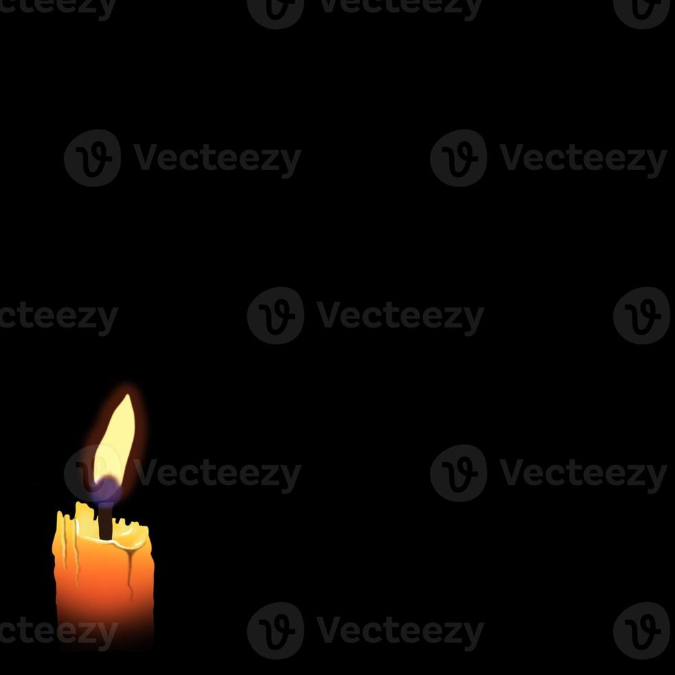 Candles lights black background for background work hand draw photo